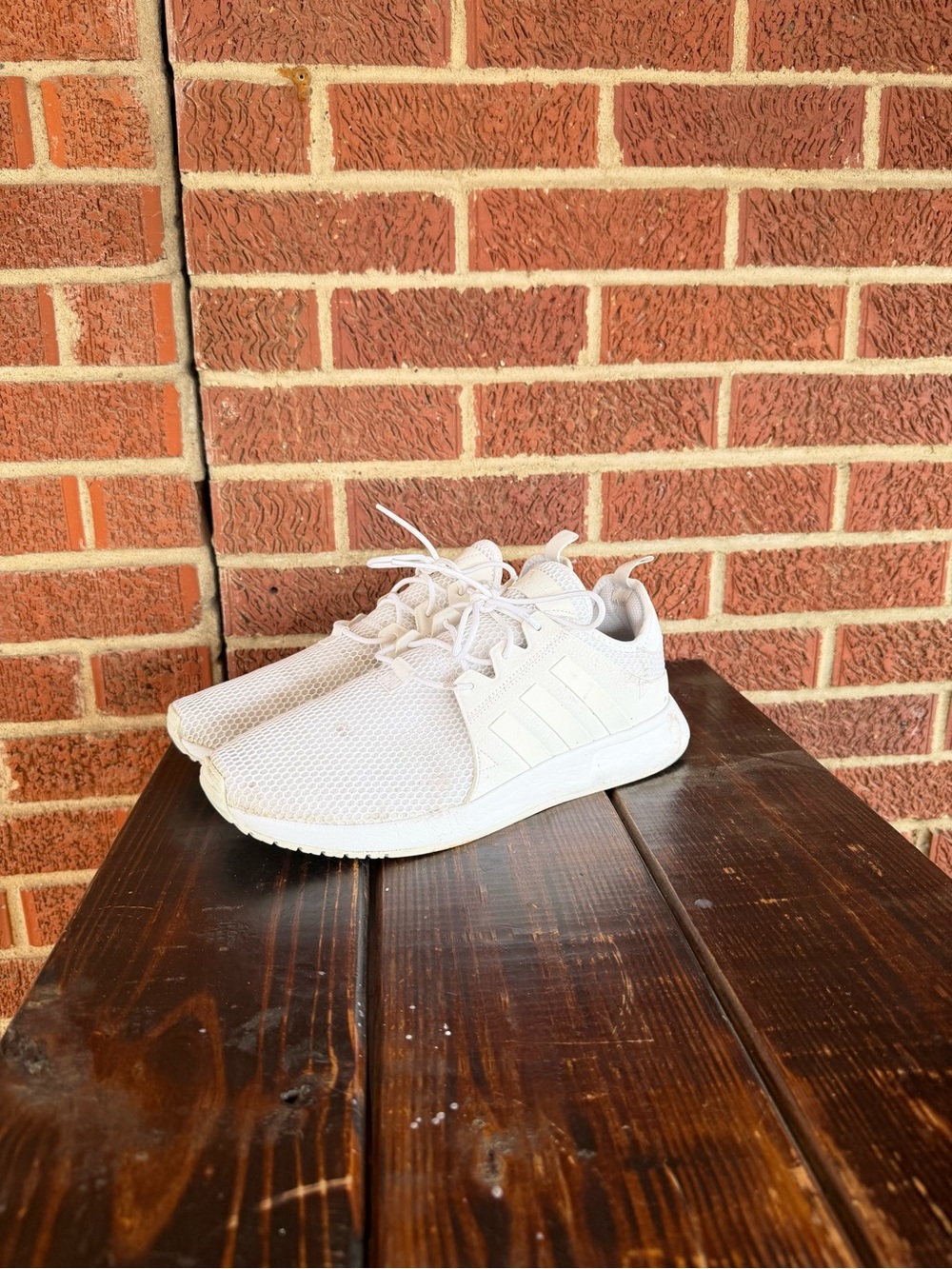 adidas White Knit Low-Top Trainers